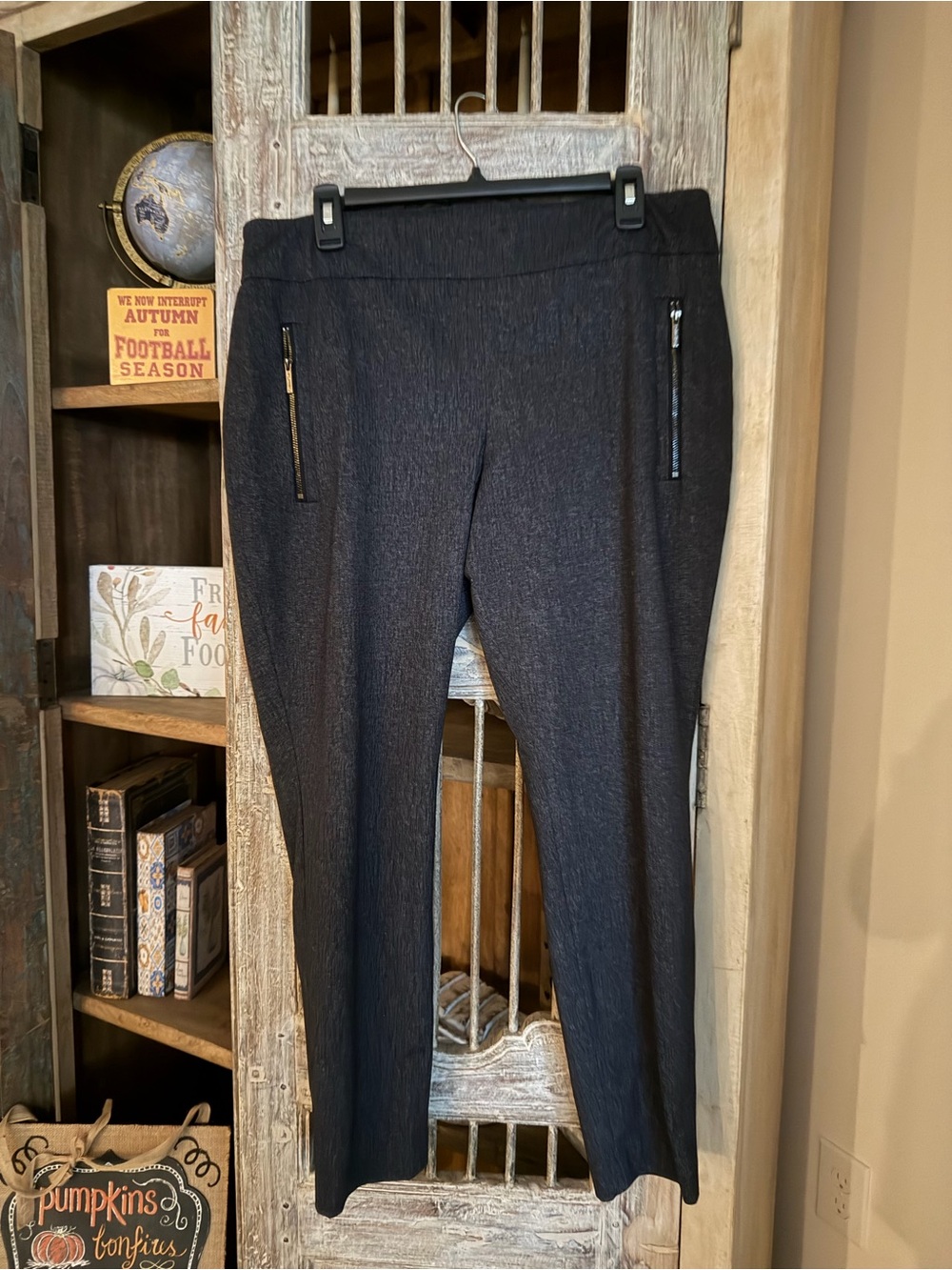 Calvin Klein Black Straight-Leg Zip-Pocket Pants